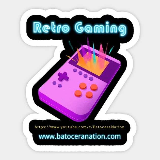 Retro Gamer Logo 21 Sticker by Batocera Nation